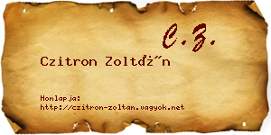 Czitron Zoltán névjegykártya